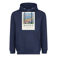 Navy Claude Monet 1888 Heavyweight Hoodie - linhVisuals