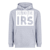 Heather Grey defund the irs Heavyweight Hoodie - linhVisuals