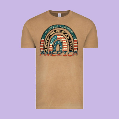 America Rainbow Vintage Tee Designed By Fadigitalartstudio