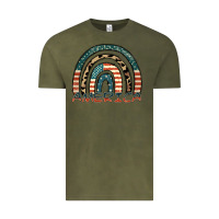 Vintage Olive America rainbow Vintage Tee - FaDigitalArtStudio