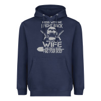 Navy mess with my wife and they Heavyweight Hoodie - linhVisuals