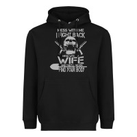 Black mess with my wife and they Heavyweight Hoodie - linhVisuals