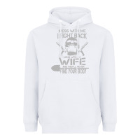 White mess with my wife and they Heavyweight Hoodie - linhVisuals