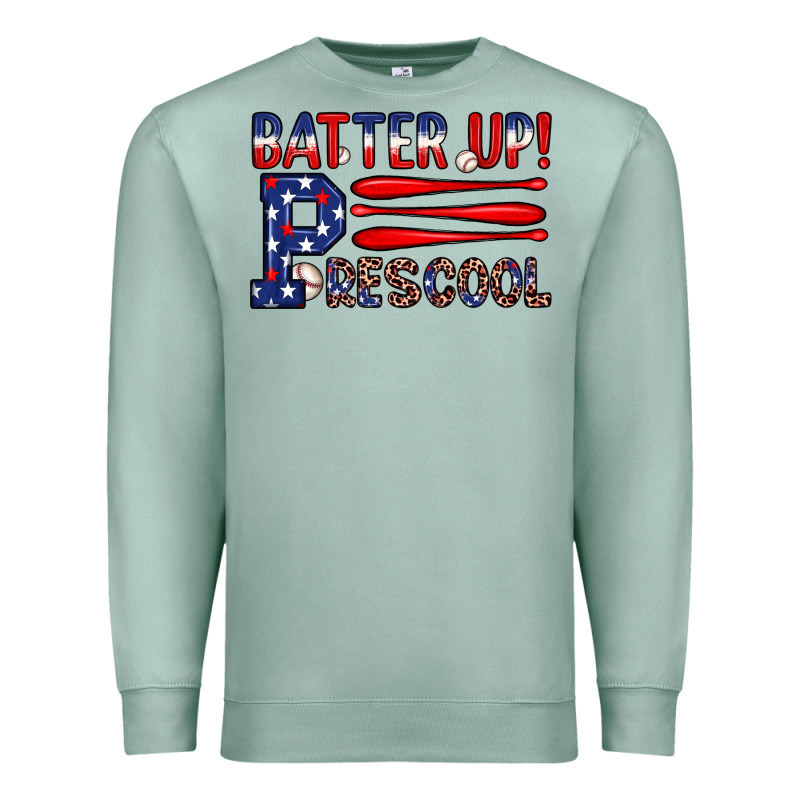 Batter Up Preschool Premium Sweatshirt by JahusDesignShop | Teevron