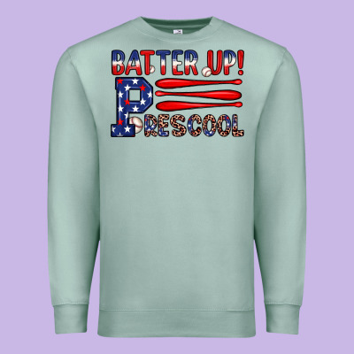 Batter Up Preschool Premium Sweatshirt Designed By Jahusdesignshop