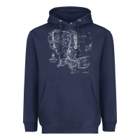 Navy middle earth map [tb] Heavyweight Hoodie - linhVisuals