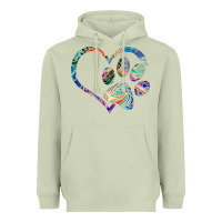Matcha dog paw print tie dye rainbow dog lover rescue retro 70s t shirt Heavyweight Hoodie - linhVisuals