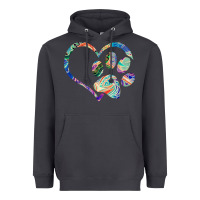 Smoke dog paw print tie dye rainbow dog lover rescue retro 70s t shirt Heavyweight Hoodie - linhVisuals