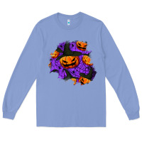 Colony Blue halloween pumpkin patch  1 Long Sleeve Tee - BundleAndBundleShop