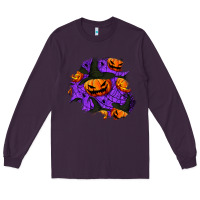 Plum halloween pumpkin patch  1 Long Sleeve Tee - BundleAndBundleShop