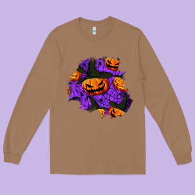 Halloween Pumpkin Patch  1 Long Sleeve Tee Designed By Bundleandbundleshop