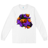 White halloween pumpkin patch  1 Long Sleeve Tee - BundleAndBundleShop