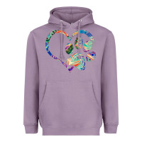 Lavender dog paw print tie dye rainbow dog lover rescue retro 70s t shirt Heavyweight Hoodie - linhVisuals
