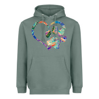 Sage dog paw print tie dye rainbow dog lover rescue retro 70s t shirt Heavyweight Hoodie - linhVisuals