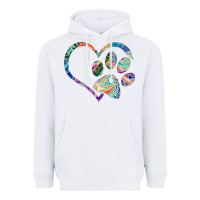 Dog Paw Print Tie Dye Rainbow Dog Lover Rescue Retro 70s T Shirt Heavyweight Hoodie | Teevron