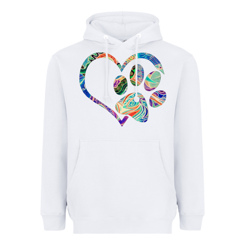 Dog Paw Print Tie Dye Rainbow Dog Lover Rescue Retro 70s T Shirt Heavyweight Hoodie by linhVisuals | Teevron