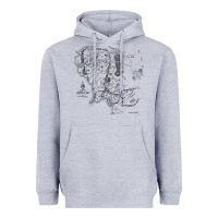 Heather Grey middle earth map [tw] Heavyweight Hoodie - linhVisuals