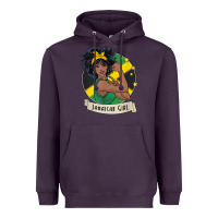 Plum jamaican black woman t shirt jamaica afro girl pride Heavyweight Hoodie - linhVisuals