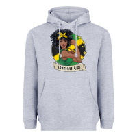 Heather Grey jamaican black woman t shirt jamaica afro girl pride Heavyweight Hoodie - linhVisuals