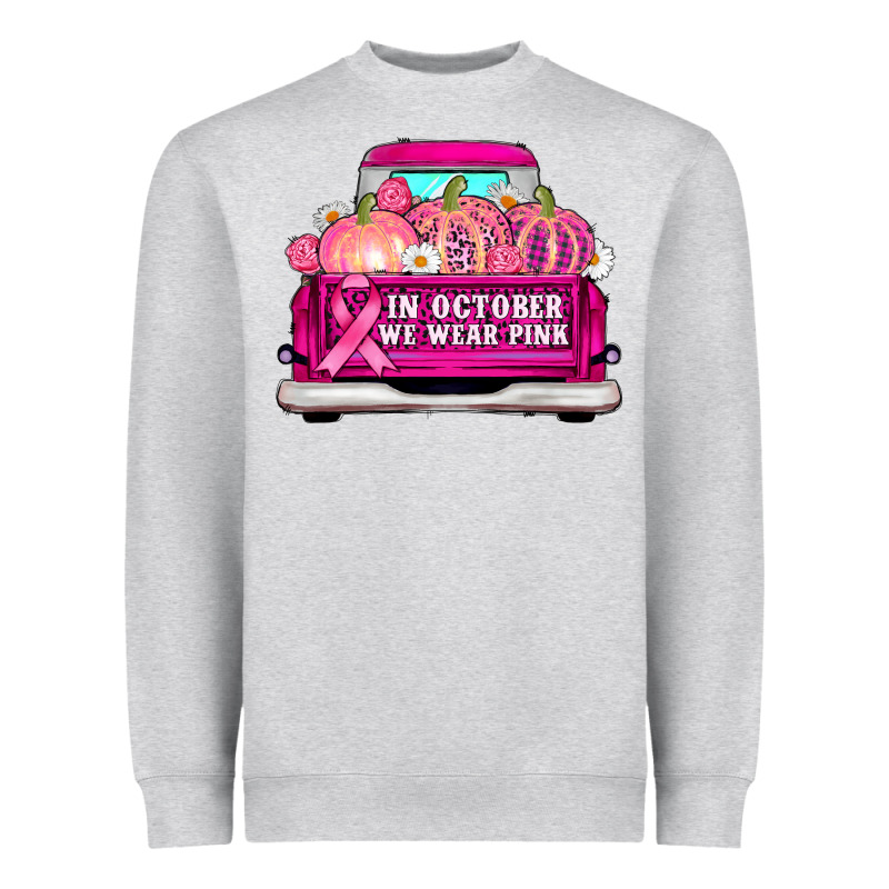 Truck In October We Wear Pink Heavyweight Sweatshirt by AdoDesignShop | Teevron