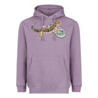 Lavender leopard gecko playing video game lizard & reptiles gamers t shirt Heavyweight Hoodie - linhVisuals