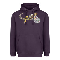 Plum leopard gecko playing video game lizard & reptiles gamers t shirt Heavyweight Hoodie - linhVisuals