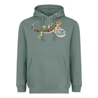 Sage leopard gecko playing video game lizard & reptiles gamers t shirt Heavyweight Hoodie - linhVisuals
