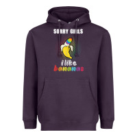 Plum mens sorry girl i like bananas funny lgbt gay pride tshirt gifts Heavyweight Hoodie - linhVisuals