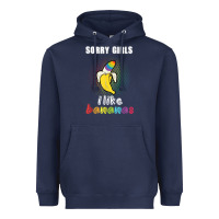 Navy mens sorry girl i like bananas funny lgbt gay pride tshirt gifts Heavyweight Hoodie - linhVisuals