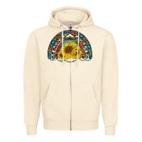 Sandshell western sunflowers aztec leopard serape  rainbows Zipper Hoodie - AdoDesignShop