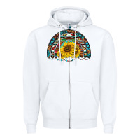 White western sunflowers aztec leopard serape  rainbows Zipper Hoodie - AdoDesignShop