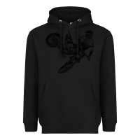 Black Eli Tomac Jump Illustration Heavyweight Hoodie - linhVisuals