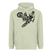 Matcha Eli Tomac Jump Illustration Heavyweight Hoodie - linhVisuals