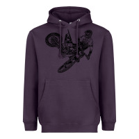 Plum Eli Tomac Jump Illustration Heavyweight Hoodie - linhVisuals