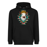 Black heifer cowhide aztec Heavyweight Hoodie - JahusDesignShop