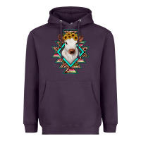 Plum heifer cowhide aztec Heavyweight Hoodie - JahusDesignShop