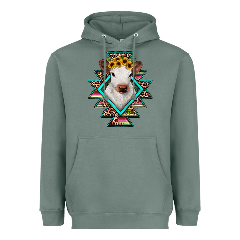 Heifer Cowhide Aztec Heavyweight Hoodie by JahusDesignShop | Teevron