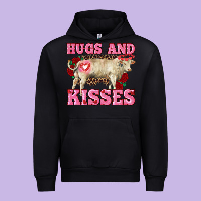 Hugs And Kisses Charolais Bull Urban Hoodie Designed By Ranaportraitstore