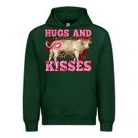 Forest Green hugs and kisses charolais bull Urban Hoodie - RanaPortraitStore