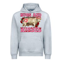 Heather Grey hugs and kisses charolais bull Urban Hoodie - RanaPortraitStore