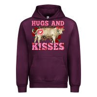 Mauve Wine hugs and kisses charolais bull Urban Hoodie - RanaPortraitStore