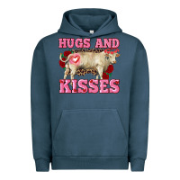 Pigment Midnight Navy hugs and kisses charolais bull Urban Hoodie - RanaPortraitStore