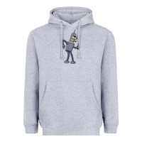 Heather Grey futurama bender Heavyweight Hoodie - linhVisuals