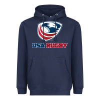 Navy usa rugby Heavyweight Hoodie - linhVisuals