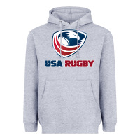 Heather Grey usa rugby Heavyweight Hoodie - linhVisuals