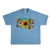 Pebble Blue Blessed mom Mother's Day Urban Heavy Tee - FaDigitalArtStudio