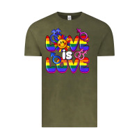 Vintage Olive Love is love Vintage Tee - FaDigitalArtStudio