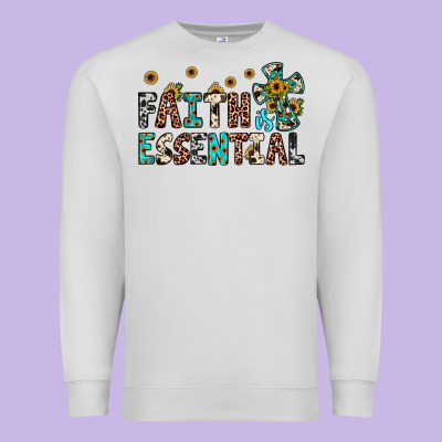 Faith Is Essential Premium Sweatshirt Designed By Jahusdesignshop