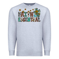 Heather Grey faith is essential Premium Sweatshirt - JahusDesignShop