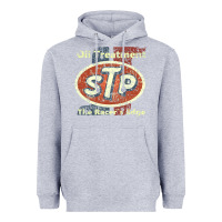Heather Grey stp    nostalgia drag racing Heavyweight Hoodie - linhVisuals